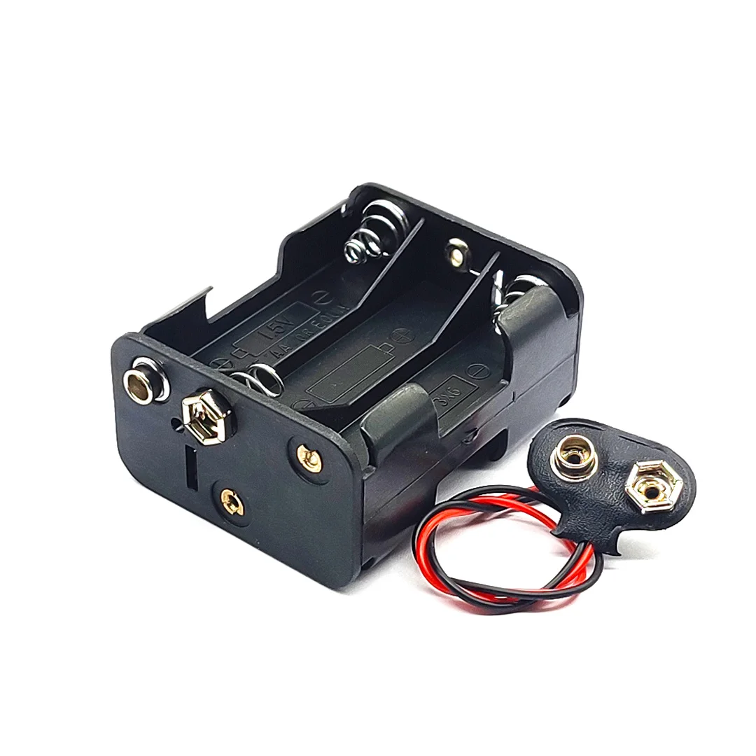 Двухсторонний кронштейн для батарей AA с кнопкой 9 В, держатель для батарей AA с кнопкой 9 в