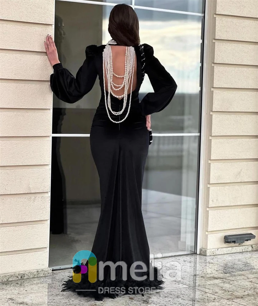 Amelia-vestidos de noche con cuello redondo, crepé de sirena para ocasiones especiales, vestidos formales, vestidos de fiesta elegantes para mujer para Dubái 2024