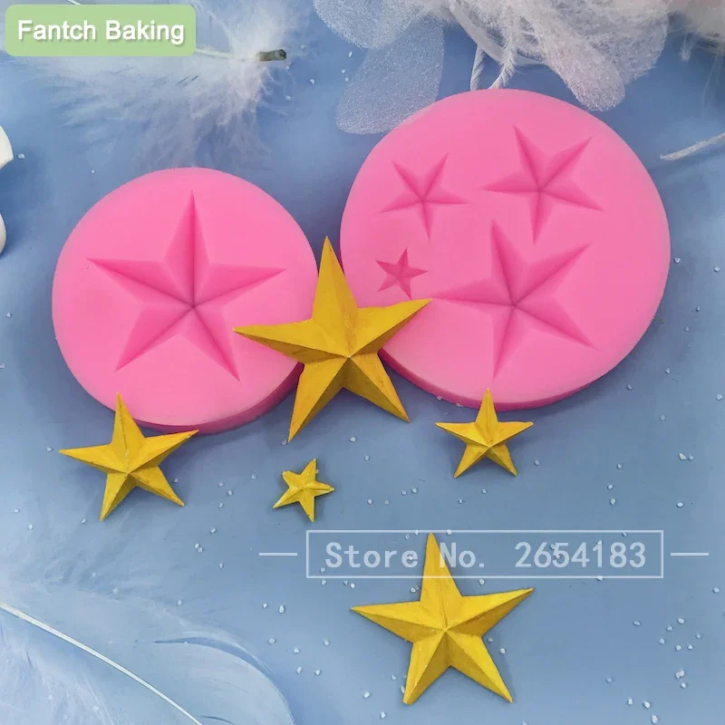 MNYB Star Shapeซิลิโคนแม่พิมพ์อีพ็อกซี่เรซิ่นArtเค้กตกแต่งเบเกอรี่Fondantช็อกโกแลตMouldอาหารปลอดภัยสบู่พุดดิ้งDIY