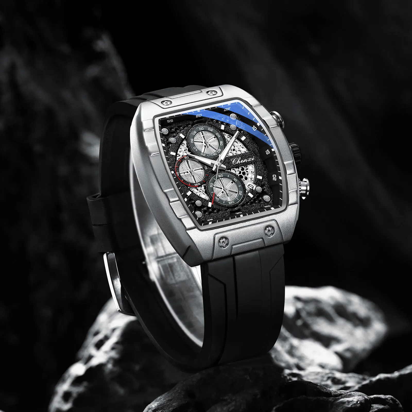 CHENXI 941 Sports Fashion Quartz Watches for Man Multifunction Chronograph Luminous Waterproof Calendar Casual Men's Wristwatch