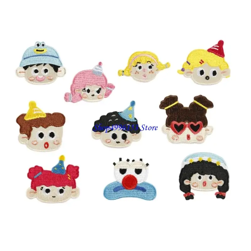 

Q0KE 10Pcs Iron On Embroidery Patches For Kids Adults Clothing Materials Easy To Apply