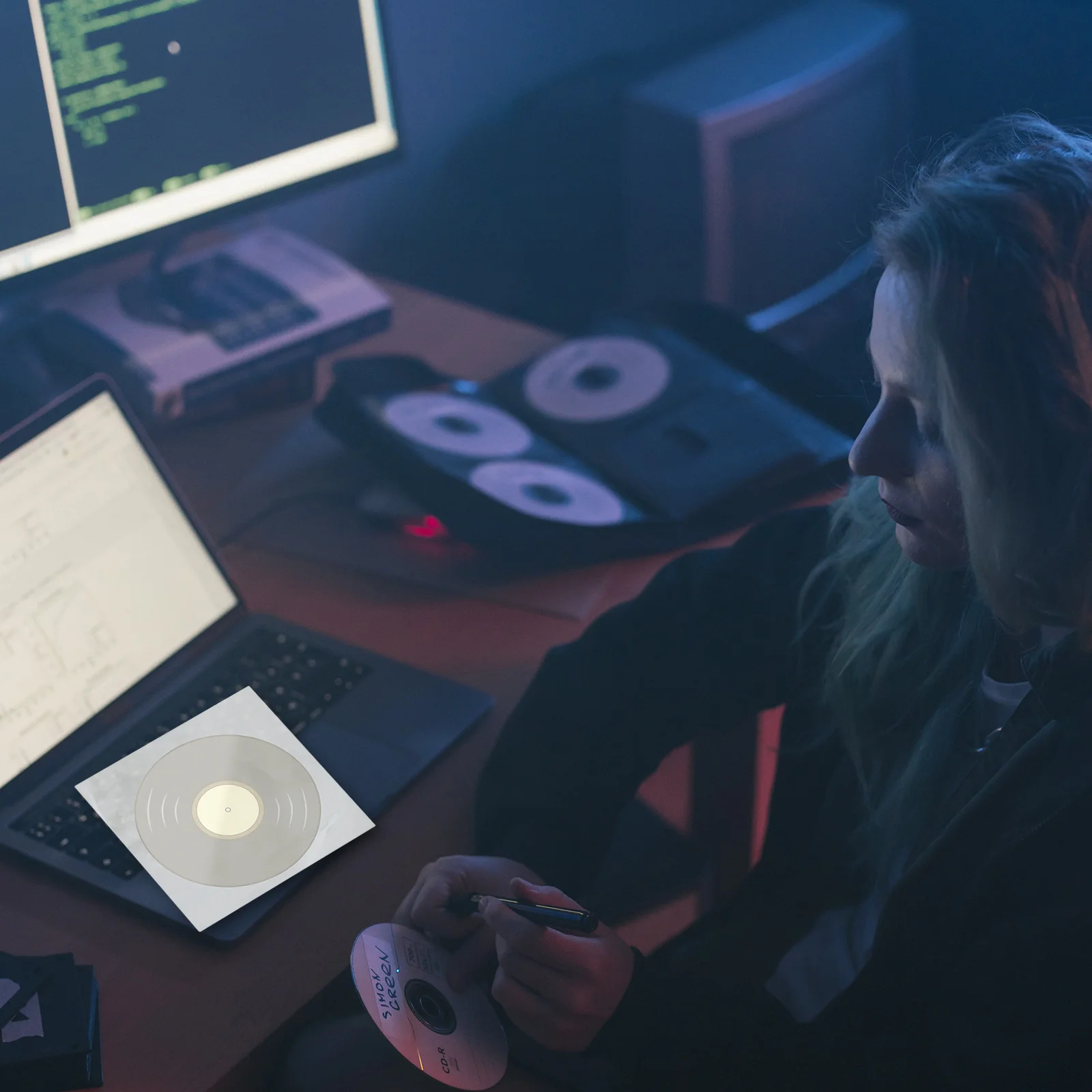 

50Pcs Black Vinyl Record Bag Clear Protective Sleeve for 12Inch Album Storage Waterproof Dust Resistant Crystal Transparent