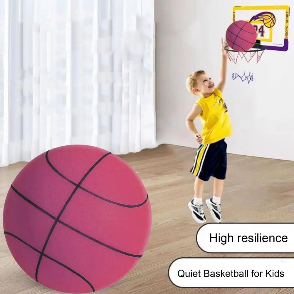 Indoor Silent Basketball Silent Foam Basketball for Indoor Training Dribbling Sports Toy for Kids Adults Noiseless Elastic Faux