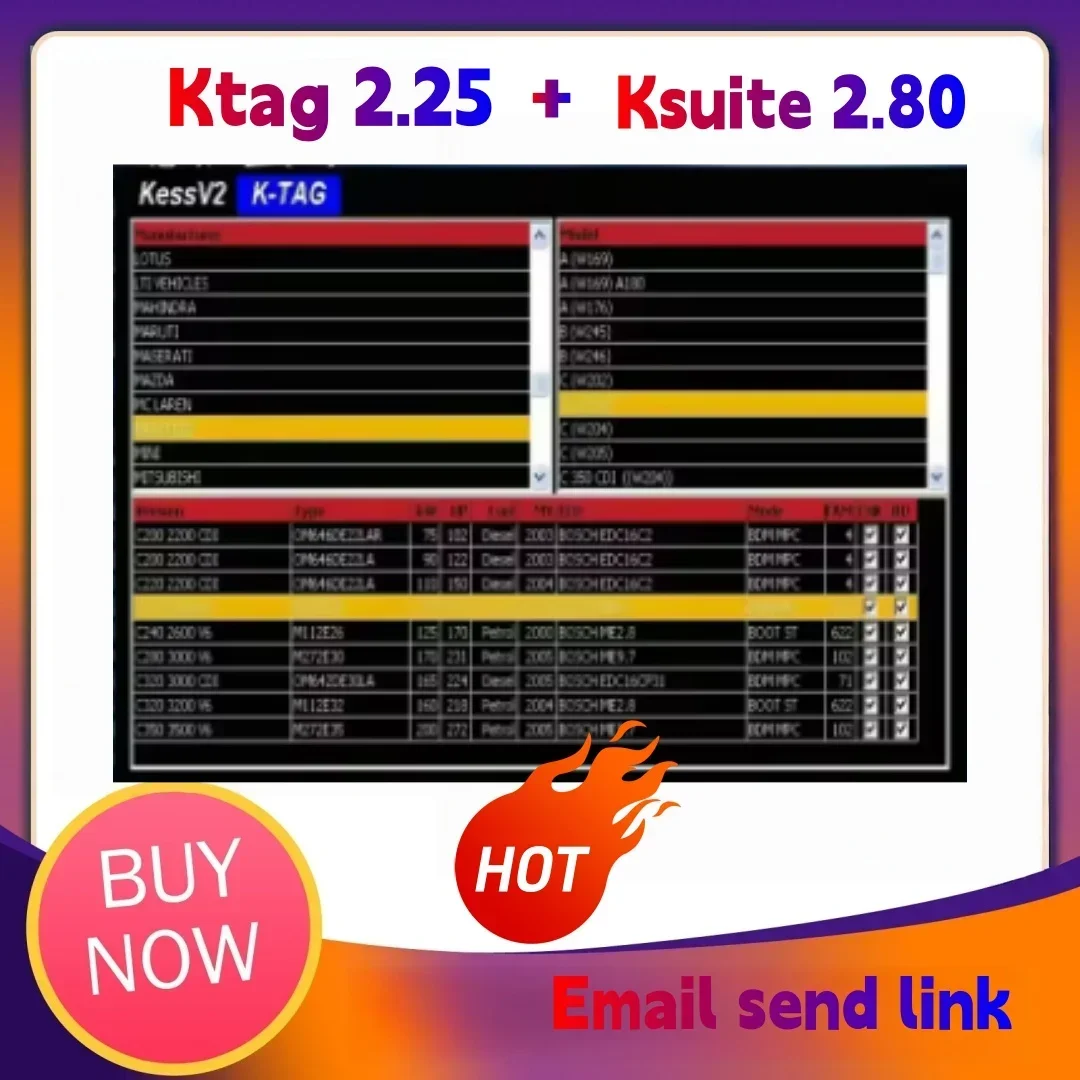 برنامج Ktag 2.25 وKsuite 2.80 لتصحيح الأخطاء KESS V2 وV5.017-RSA، أداة فتح لجرار شاحنة السيارة كان الإصدار عبر الإنترنت
