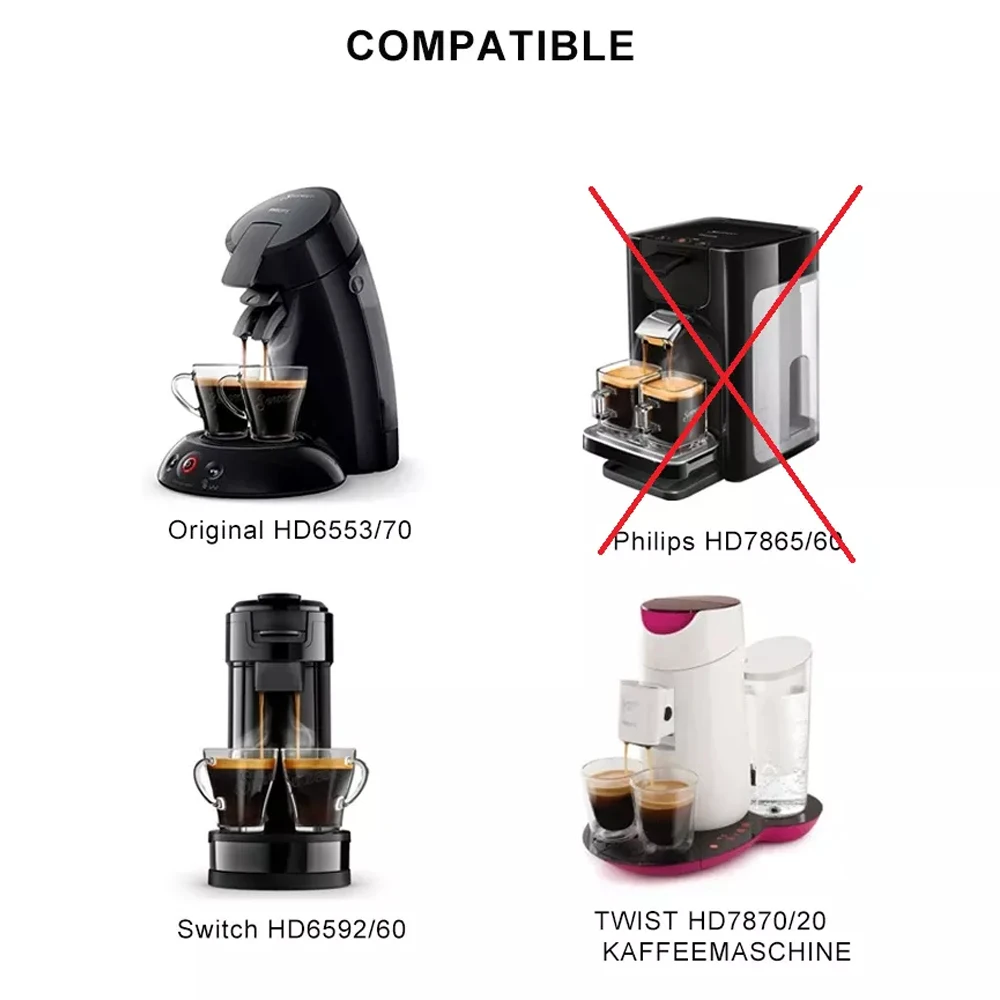 Recafimil Reusable Coffee Capsule for Senseo Crema Pod Refillable Filters Stainless Steel Coffee Machine Cup with Tamper