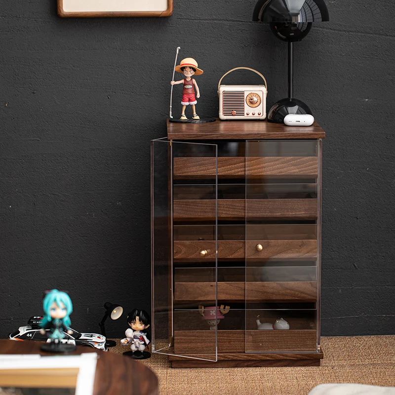 

Solid wood storage cabinet drawer glass display cabinet antique jewelry jewelry exhibition household sundries locker small