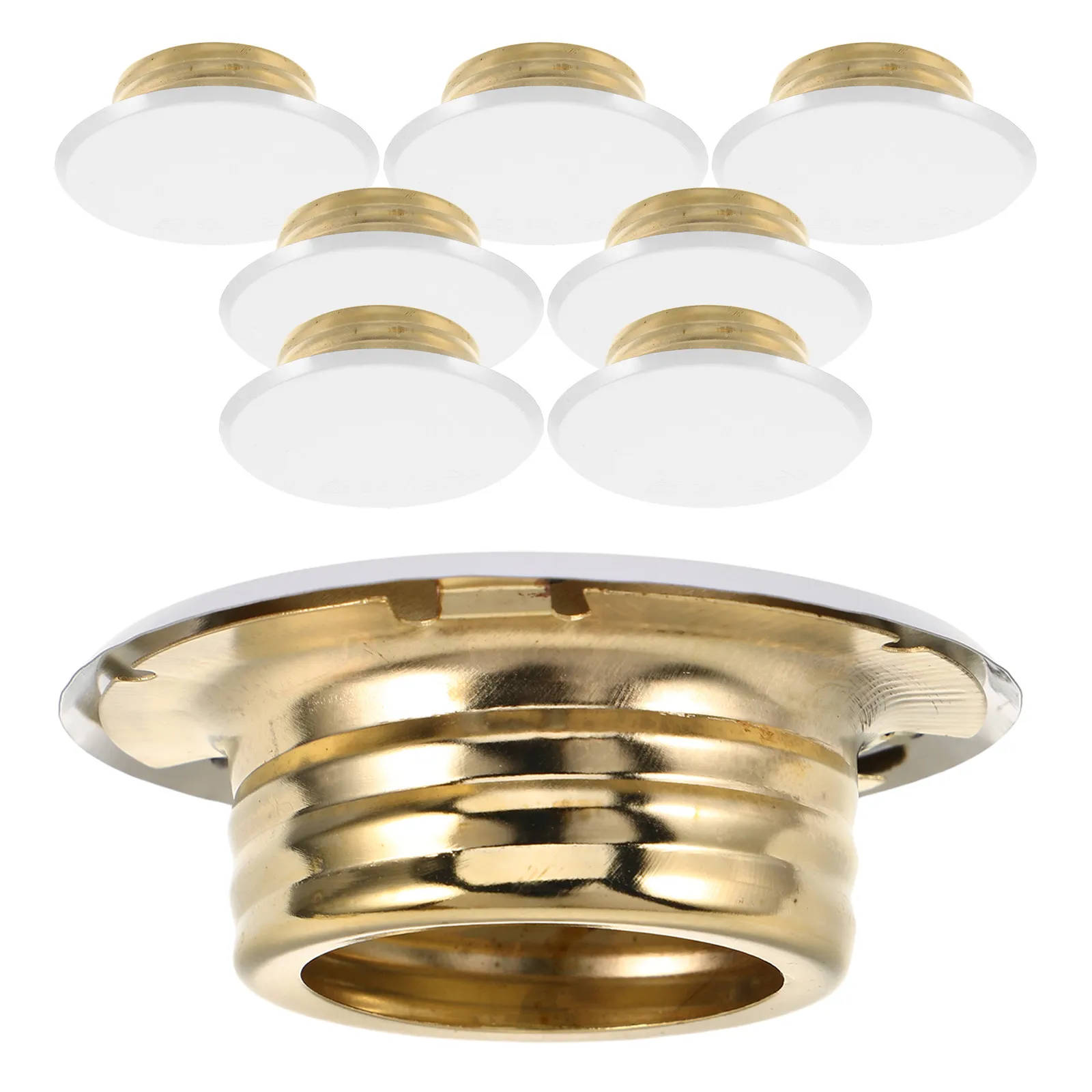 8Pcs Fire Sprinkler Head Covers Concealed Flat Design Ceiling Wall Protective Plate Heat Resistant Sprinkler Cap Flange