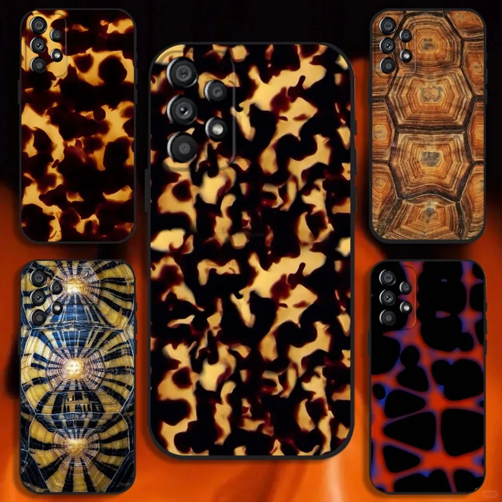 

Tortoise Shell Marble Pattern Phone Case For Samsung Galaxy A20,A21s,A22,A31,A32,A52,A53,A72,73,A80 Soft Black Cover