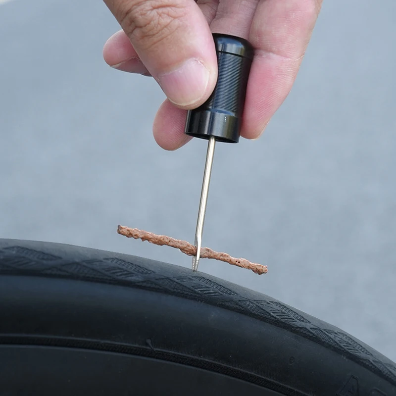 1 комплект, портативный мини-набор инструментов для ремонта шин, универсальный мотоцикл, велосипед, бескамерные шины, срочный ремонт, наборы резиновых полосок, аксессуары