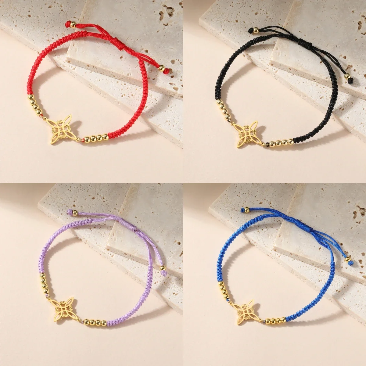 Hexenknoten-Charm-Armbänder für Frauen Nudo De Bruja Edelstahl Hexenamulett Glücksarmbänder Schmuck Glücks-Buddha – Detail 6