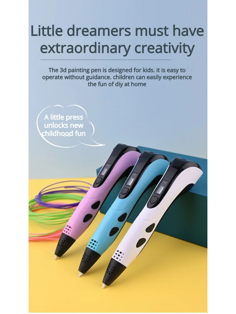 

Новая модель 2026, хит продаж, низкотемпературная 3D ручка, ручка, 3D-печать для рисования, рождественские подарки, игрушки