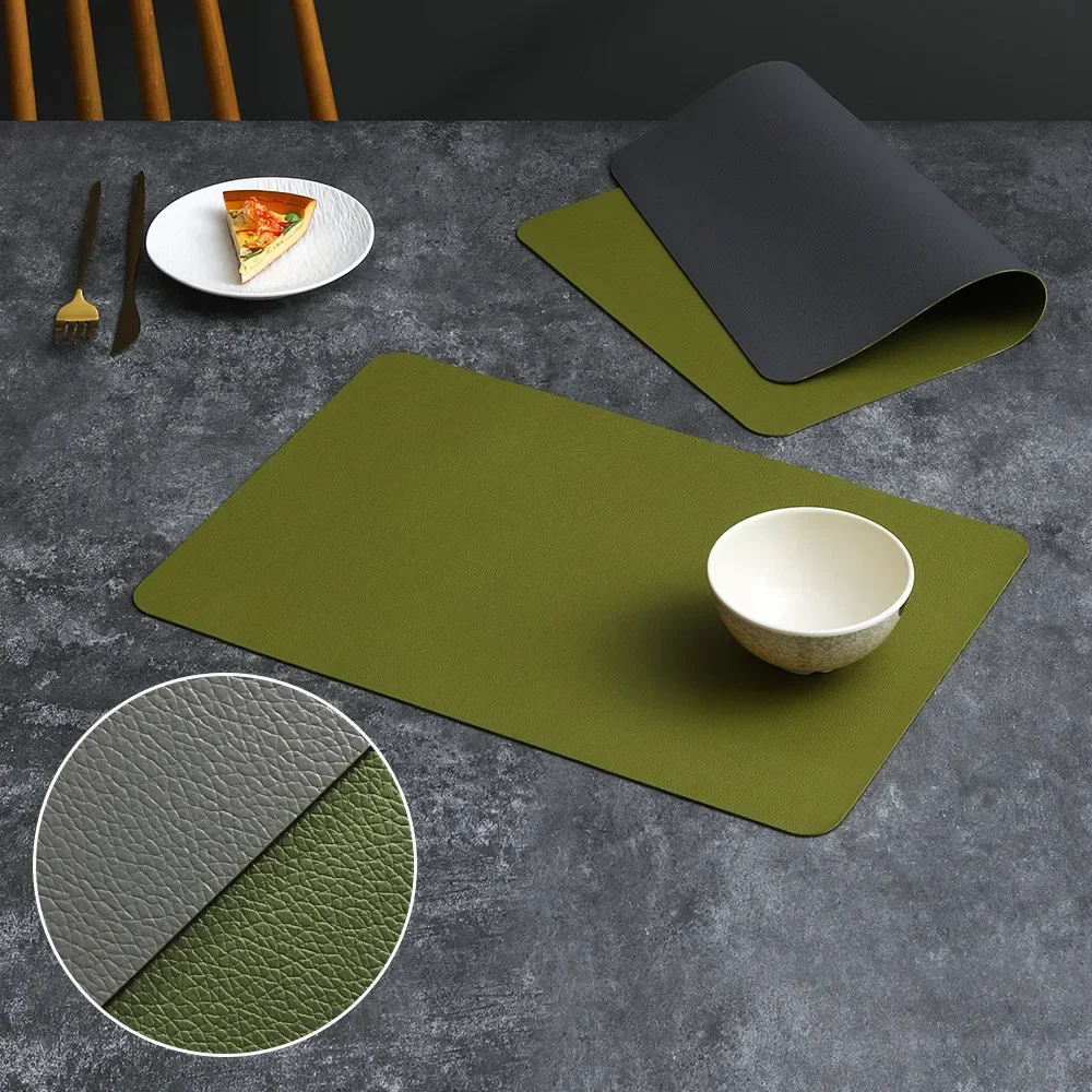 Thermal Insulation Mat PVC Double-sided Leather Dining Table Mat, Desktop Decoration,Home Dining Plate Mat, Anti Slip Bowl Mat