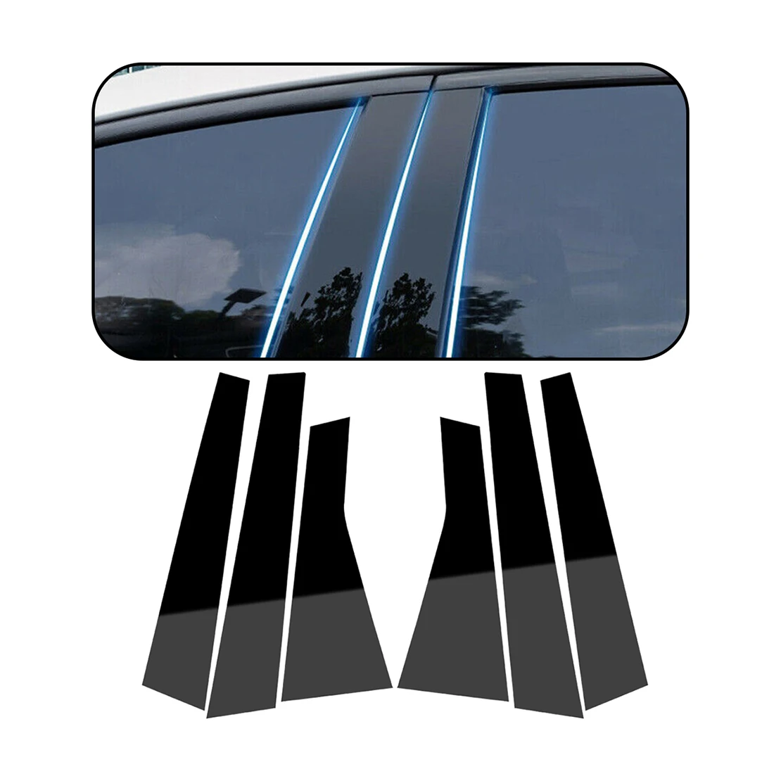 

1 Set Car Door Trim B C Pillar Posts Window Molding Cover Panel fit for Jeep Cherokee KL 2014-2019 2020 2021 2022 2023 Black PC