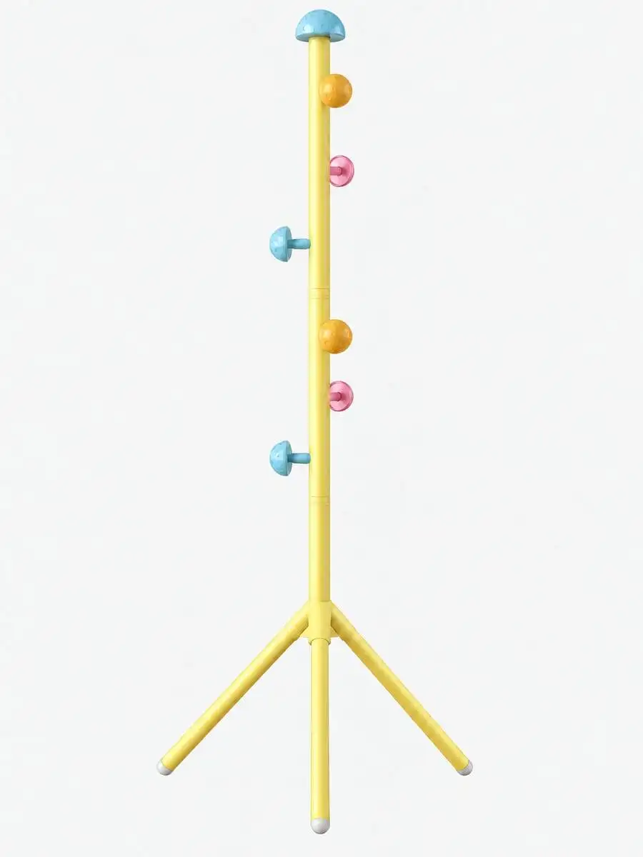 1pc Cross-Border Small Freestanding Coat Rack, Cute Mushroom Design 65 Inches (Height), Eye-Catching Appearance, Strong Load-Bea