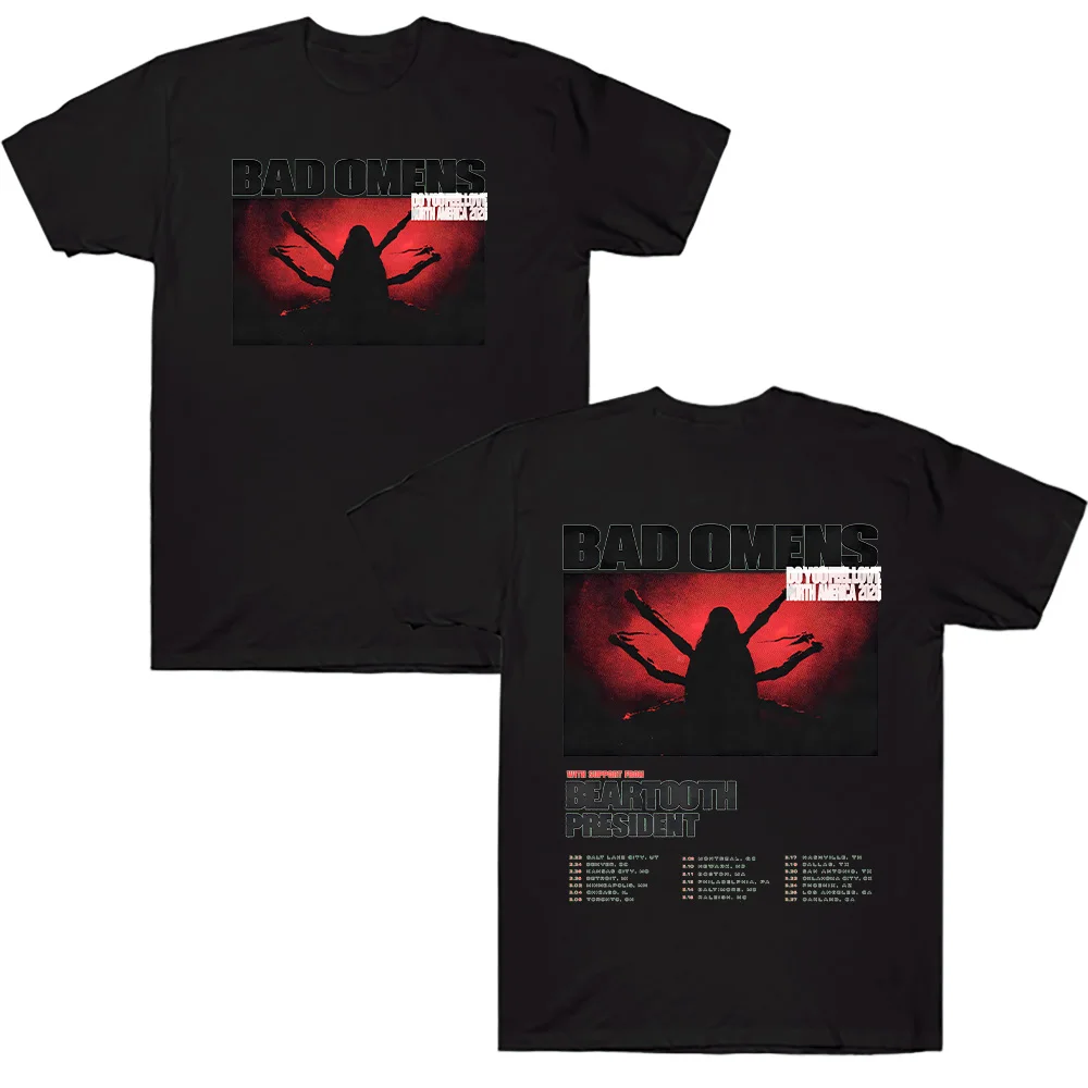 هل تشعر بالحب جولة 2026 تي شيرت سيئة البشائر الفرقة تي شيرت الرجال النساء موضة الهيب هوب الشارع الشهير ملابس قصيرة الأكمام تي شيرتات قطن #1