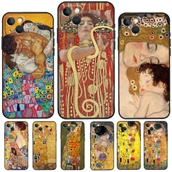 The Kiss Gustav Klimt Painting Silicone Case For iPhone 13 11 14 12 Pro Max X XR XS Max 6 7 8 Plus SE2 13 Mini Soft Cover