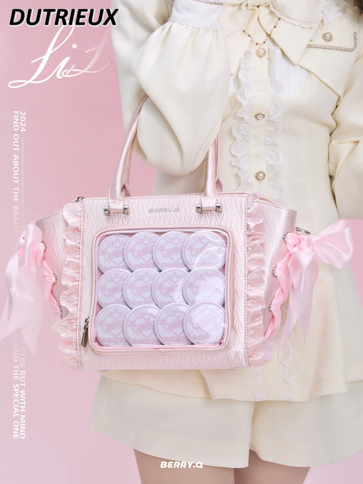 

Solid Color Bow Portable Casual Handbag Japanese Style Sweet Cute Casual Pouch Bags for Women Fashion Ladies Elegant Handbag