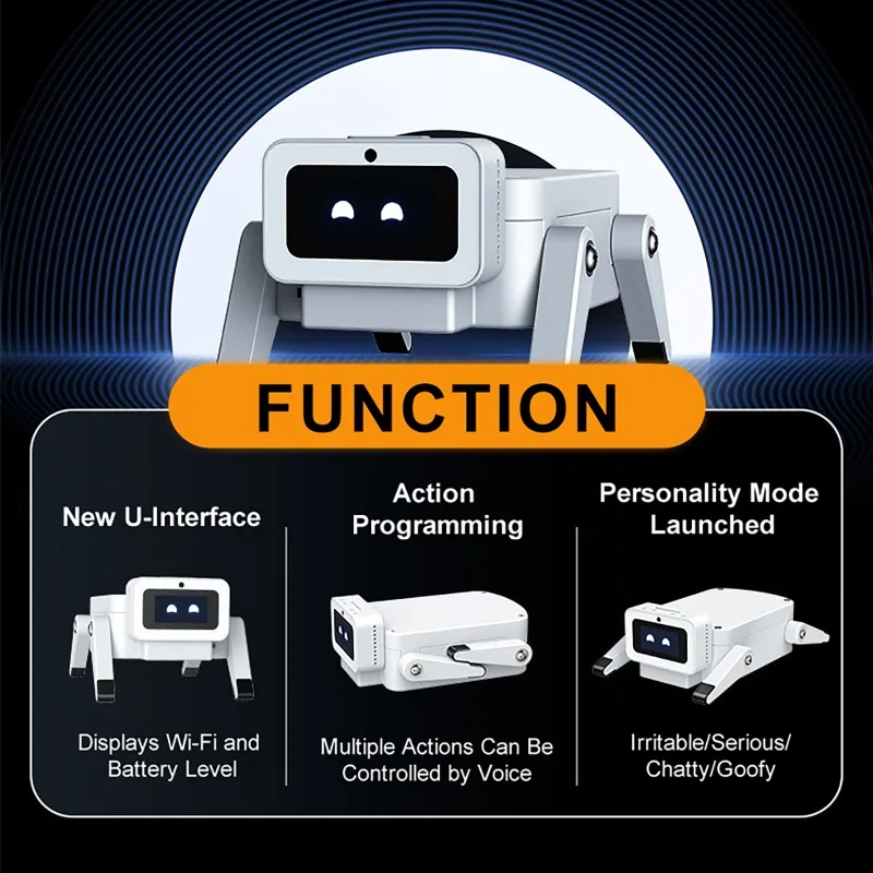 ESP32-Hi Mechanical Dog with 0.96-inch Color Screen AI Voice Chat Robot Development Board Intelligent Dialogue Smart Robot Dog