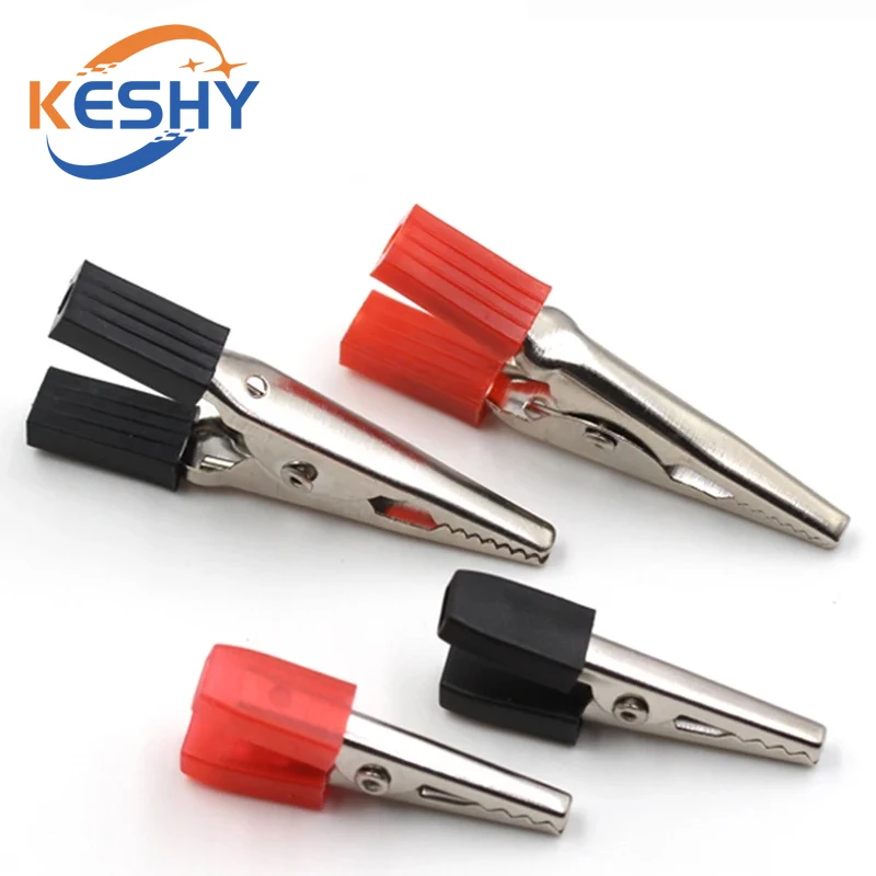 10PCS Alligator Clips Battery Clip Car Battery Test Lead Clips Electrical Insulated Crocodile Clips Plastic Handle Cable Tool