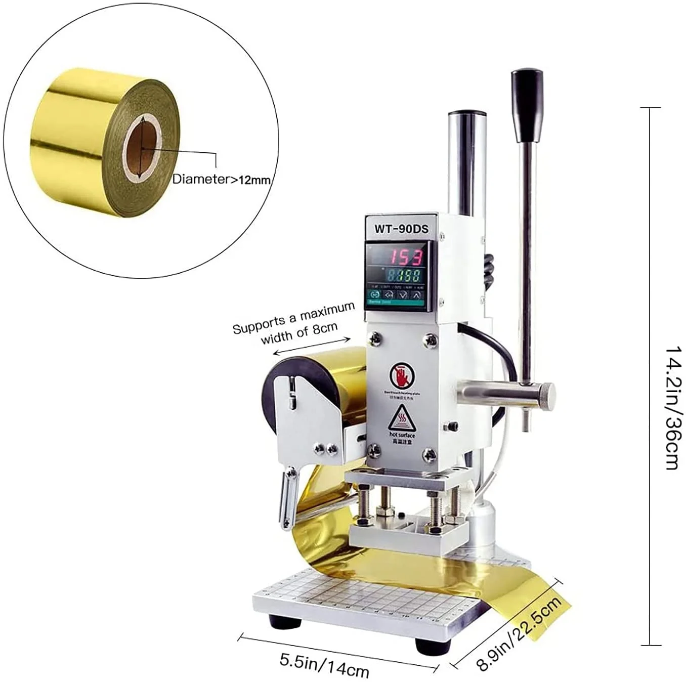 Hot Stamp Foil Press Machine DIY Stamp Mold Hot Stamper, Leather Craft
