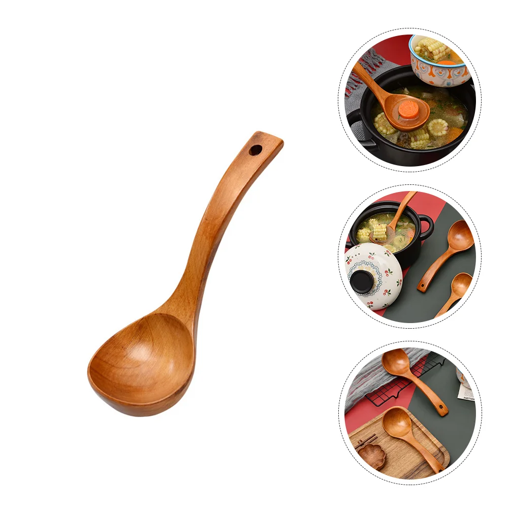 Wooden Spoon Small Spoons Silicone for Cooking Kitchen Ladles Soup and Chopsticks Light Tea