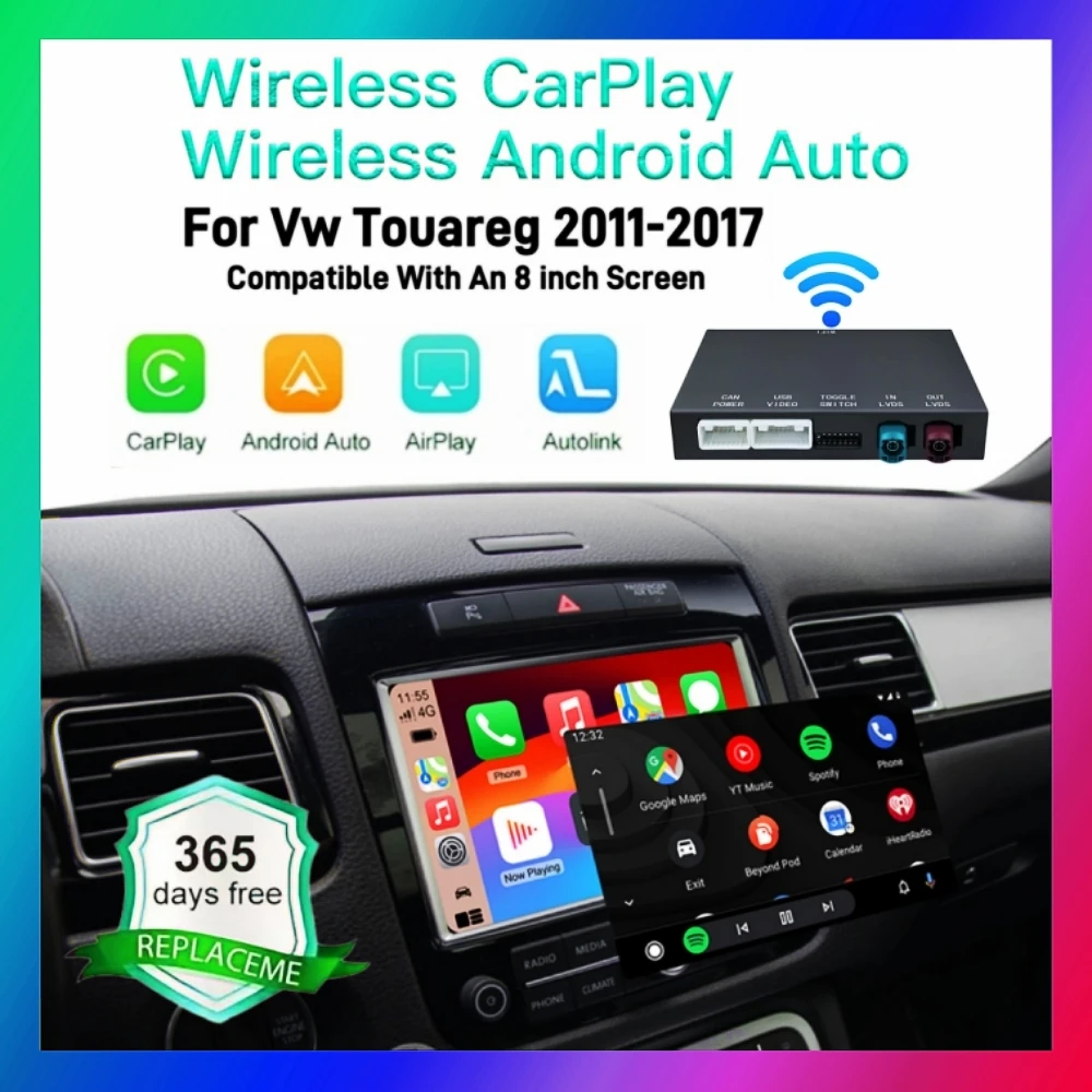 LEXXSON Wireless CarPlay Interface For Volkswagen Touareg RNS850 2010-2018 with Android Auto Voice Control Mirror Link