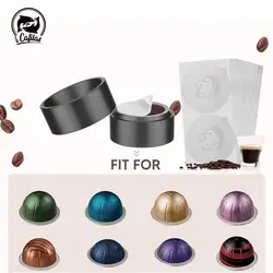 New Reusable Coffee Capsule Holder for Original Nespresso Vertuo 100pcs Foils Lid Refill Kits for Vertuoline Maker