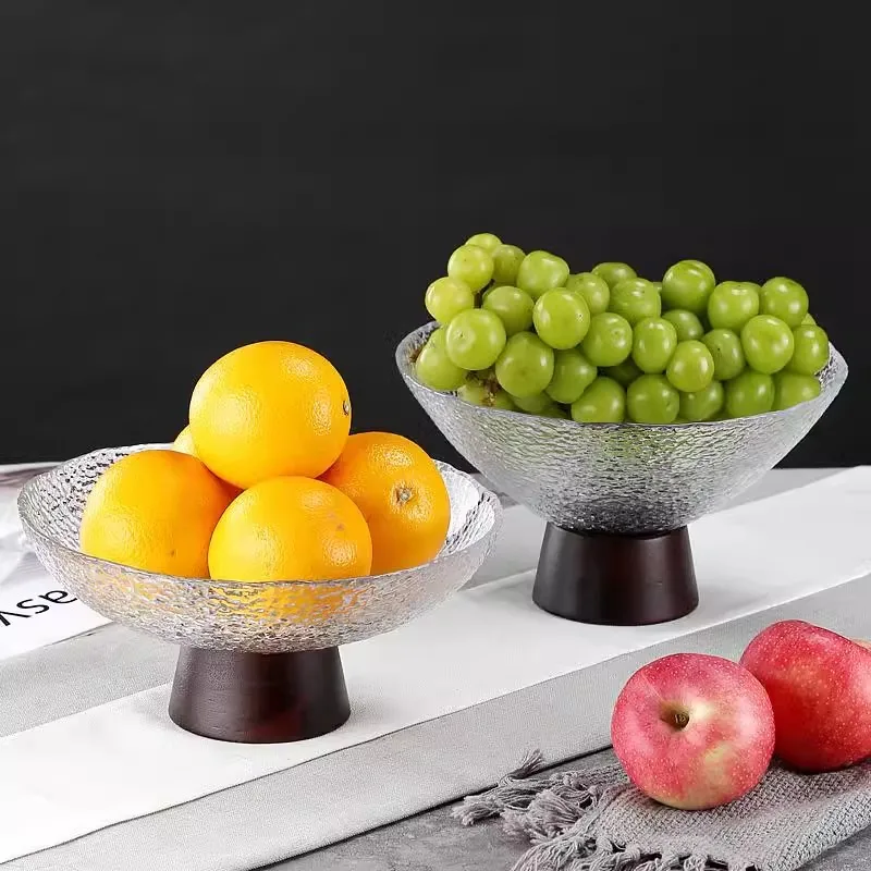 

Creative hammer crystal glass fruit tray, home living room coffee table, front desk dried fruit snacks