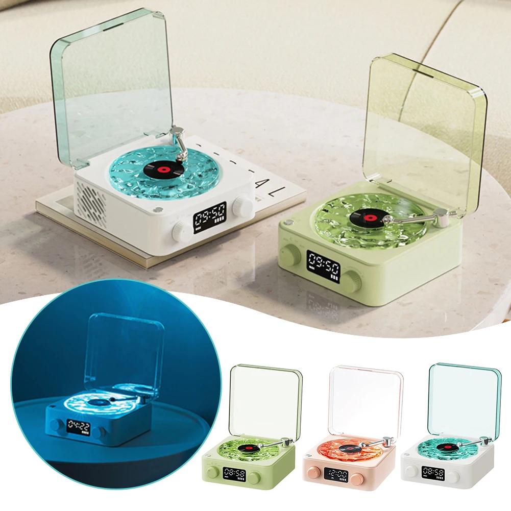 Imagem -02 - Bluetooth Speaker com Ruído Branco Ondas Vinyl Player Retro Turntable Dormir Aid Vitrola Shaped Speaker com Luz Rgb