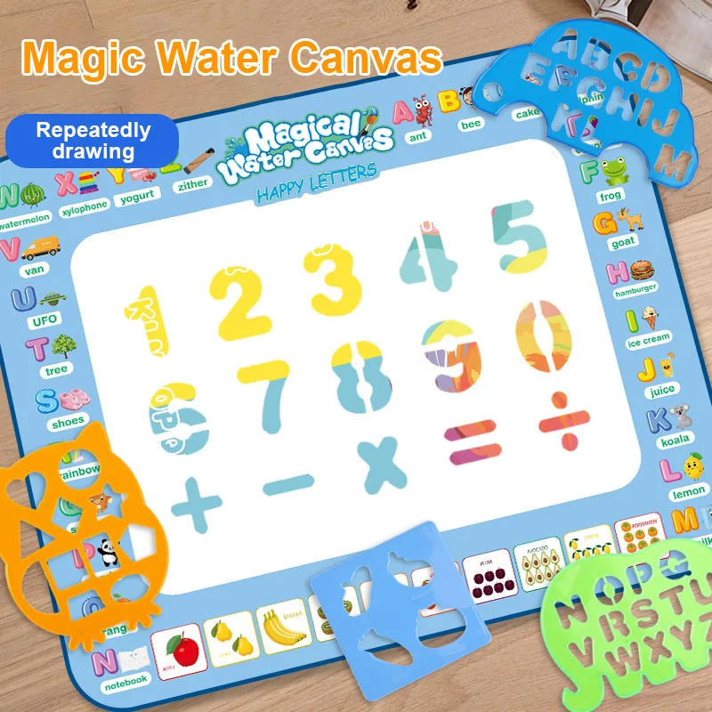 Water Doodle Mat 39X31 Inches Extra Large Magic Drawing Doodling Mat Coloring Mat Educational Toys for 2-7 Years Old Boys and