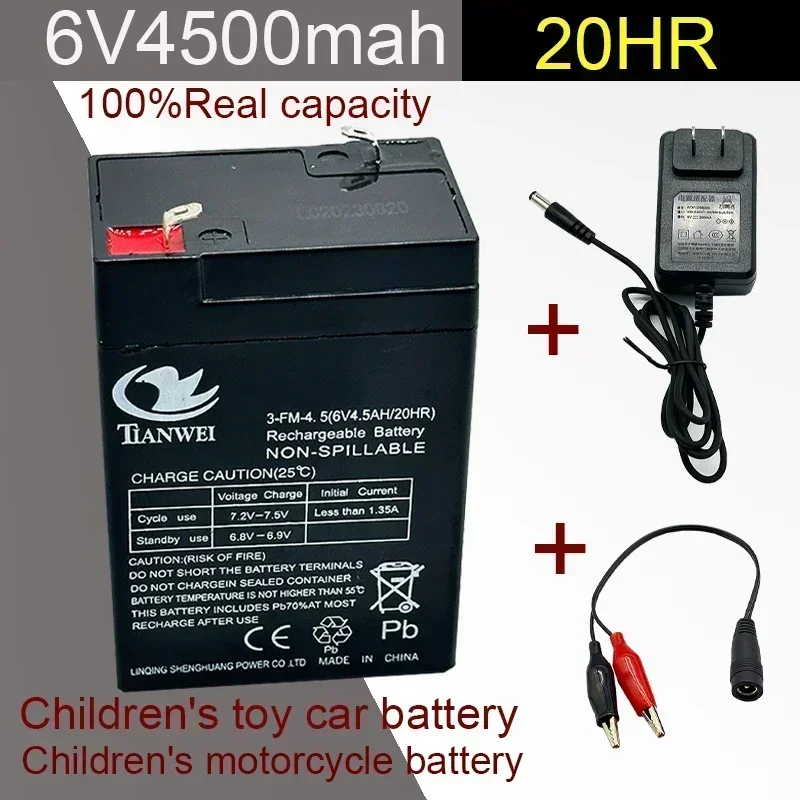 Lead Acid Battery, Children's Electric Car, Toy Car, Motorcycle, Baby Strollers Battery, 6V4500 MAh