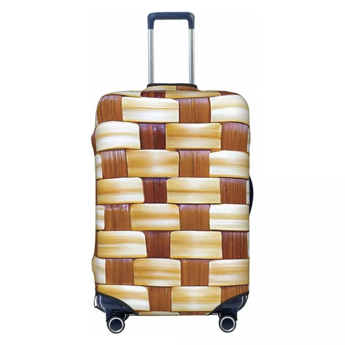 Realistic Basketweave Pattern Luggage Protective Dust Covers Elastic Waterproof 18-32inch Suitcase Cover Travel