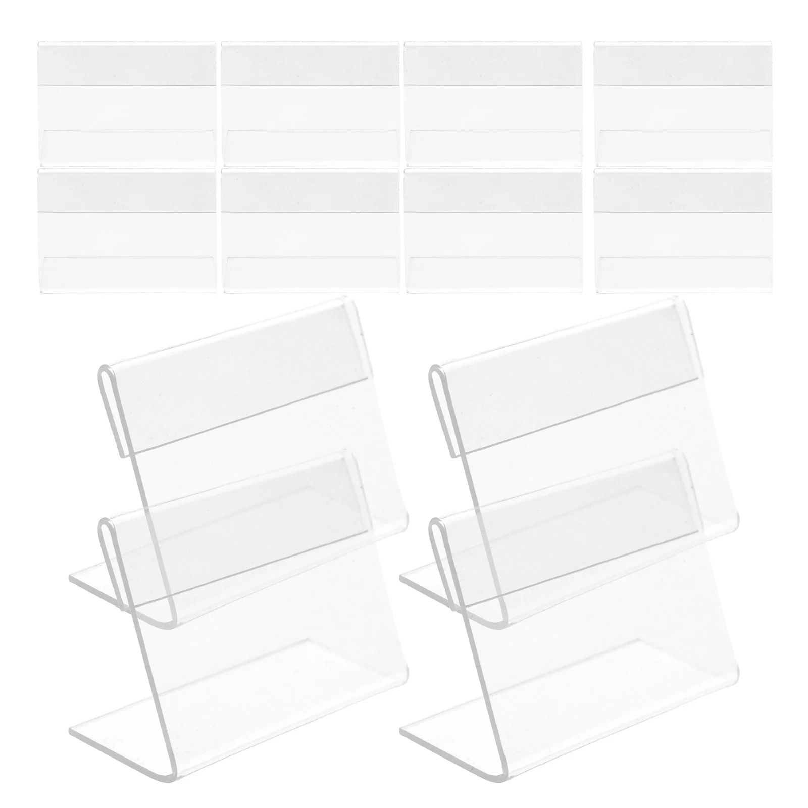 ขาตั้งอะคริลิคทรงตัวแอล 20 ชิ้น สำหรับวางป้ายเมนู รูปภาพ กระดาษ ใช้จัดระเบียบบนโต๊ะ เหมาะสำหรับร้านค้าปลีก โชว์สินค้า