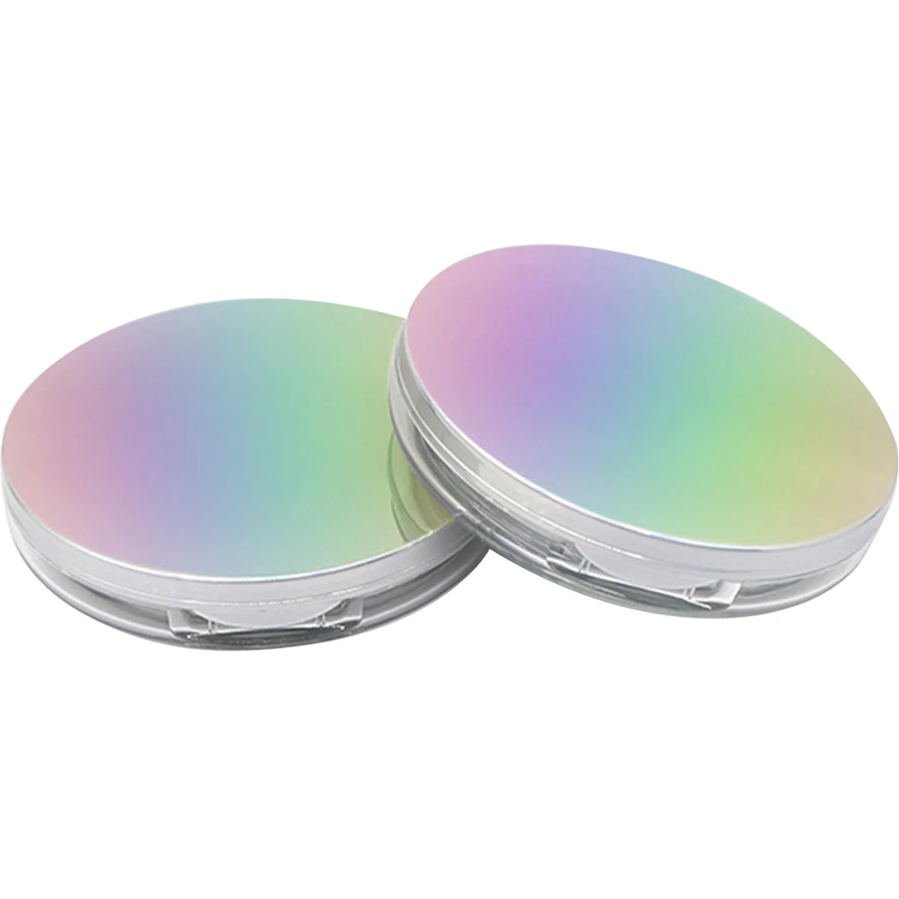 

2Pcs Loose Powder Box Ultra Thin Portable Elastic Net Compact with Puff 5g Travel Size Anti Leakage for Makeup