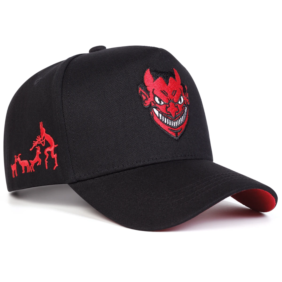 Gorras de Béisbol Unisex con Bordado de Diablo, Ajustables, Casuales, para Primavera y Otoño, Protección Solar, Gorra Deportiva
