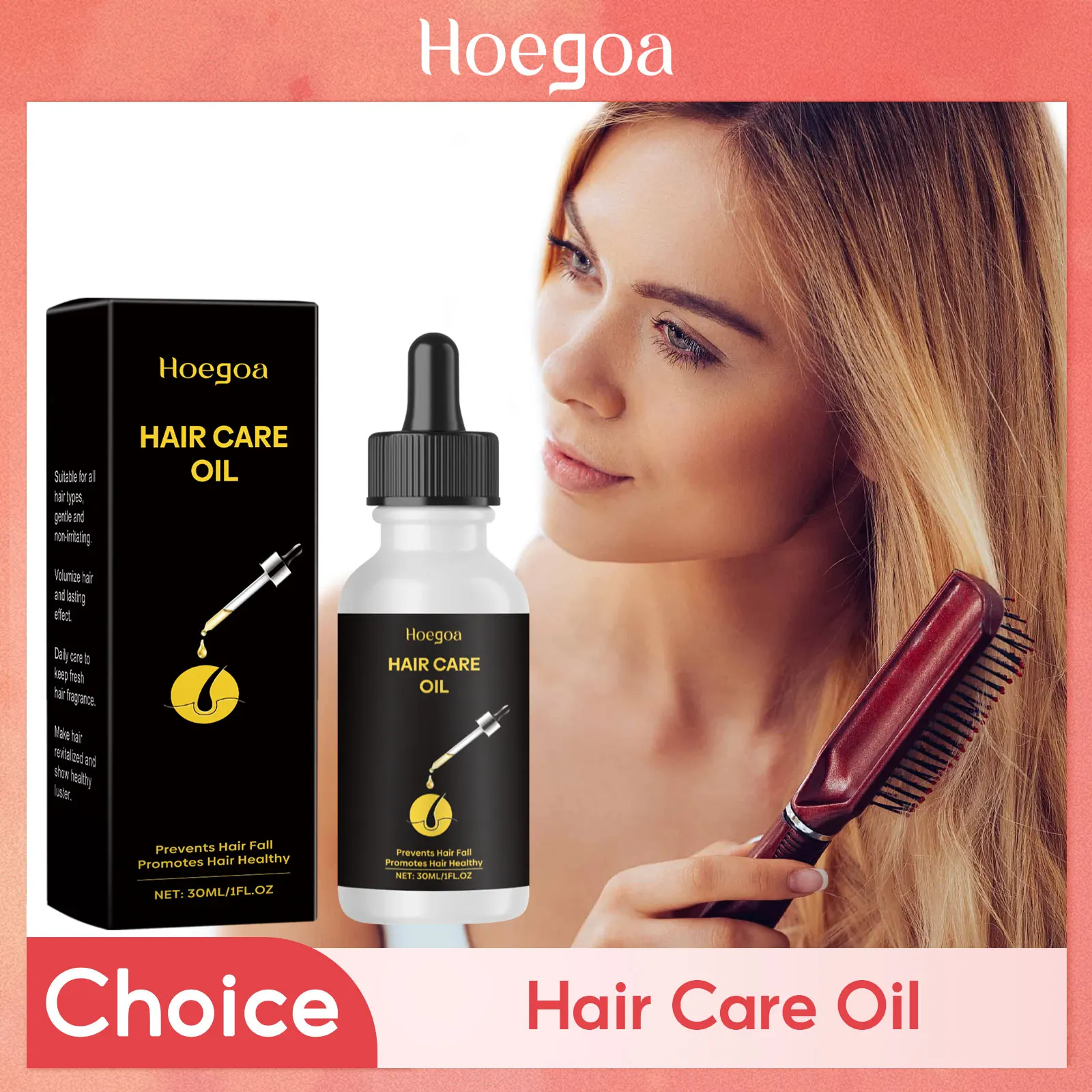 Hair Growth Essential Oils Hair Regrowth Treatment Improve Split Hair Anti Break Strengthener Root Dense Nourish Shiny Hair Care