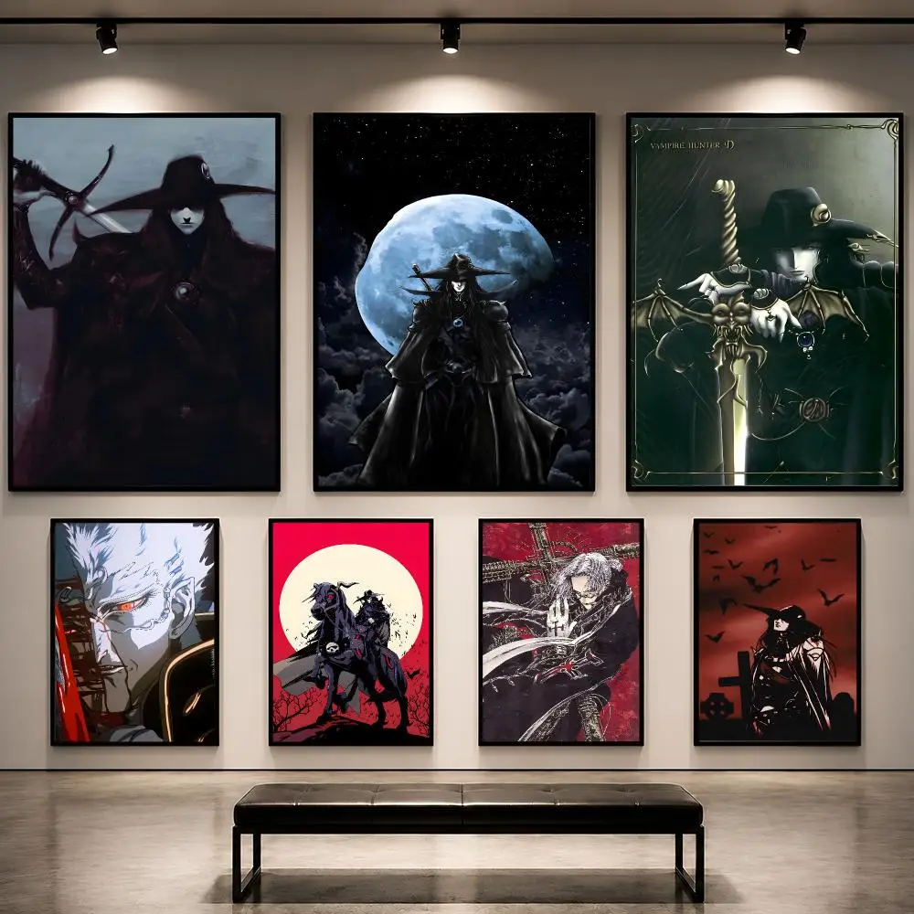 Anime Vampire Hunter D Gothic Poster Removable PP Decorative Poster Water-Resistant Print Apartment Dorm Office Cafe Gift