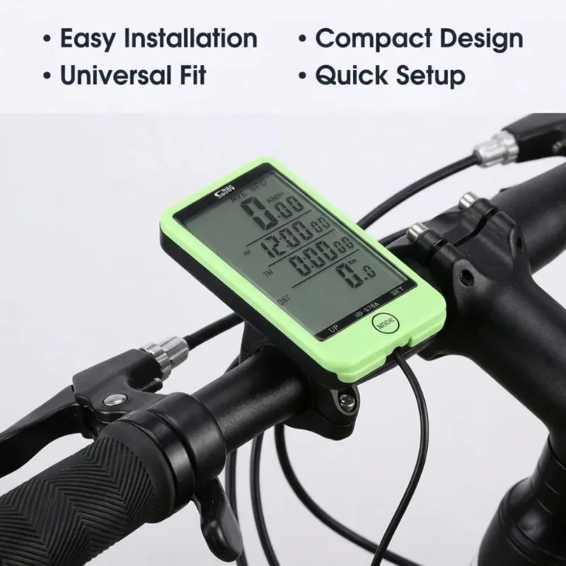 Cycling Computer Waterproof Bicycle Odometer Digital LCD Display Wired Cycling Computer Speed Test Cycling Computer