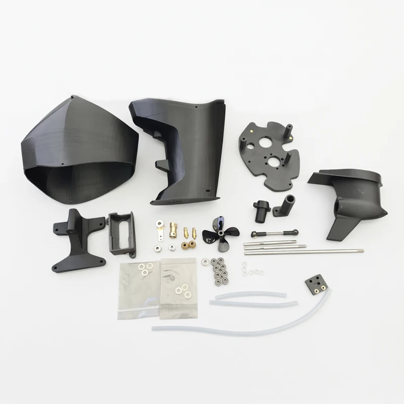 1Set 1/6 Scale RC Outboard Motor Model Shell with 50mm Propeller Hardware 3D Printed ABS Housing for RC Boat DIY Modification