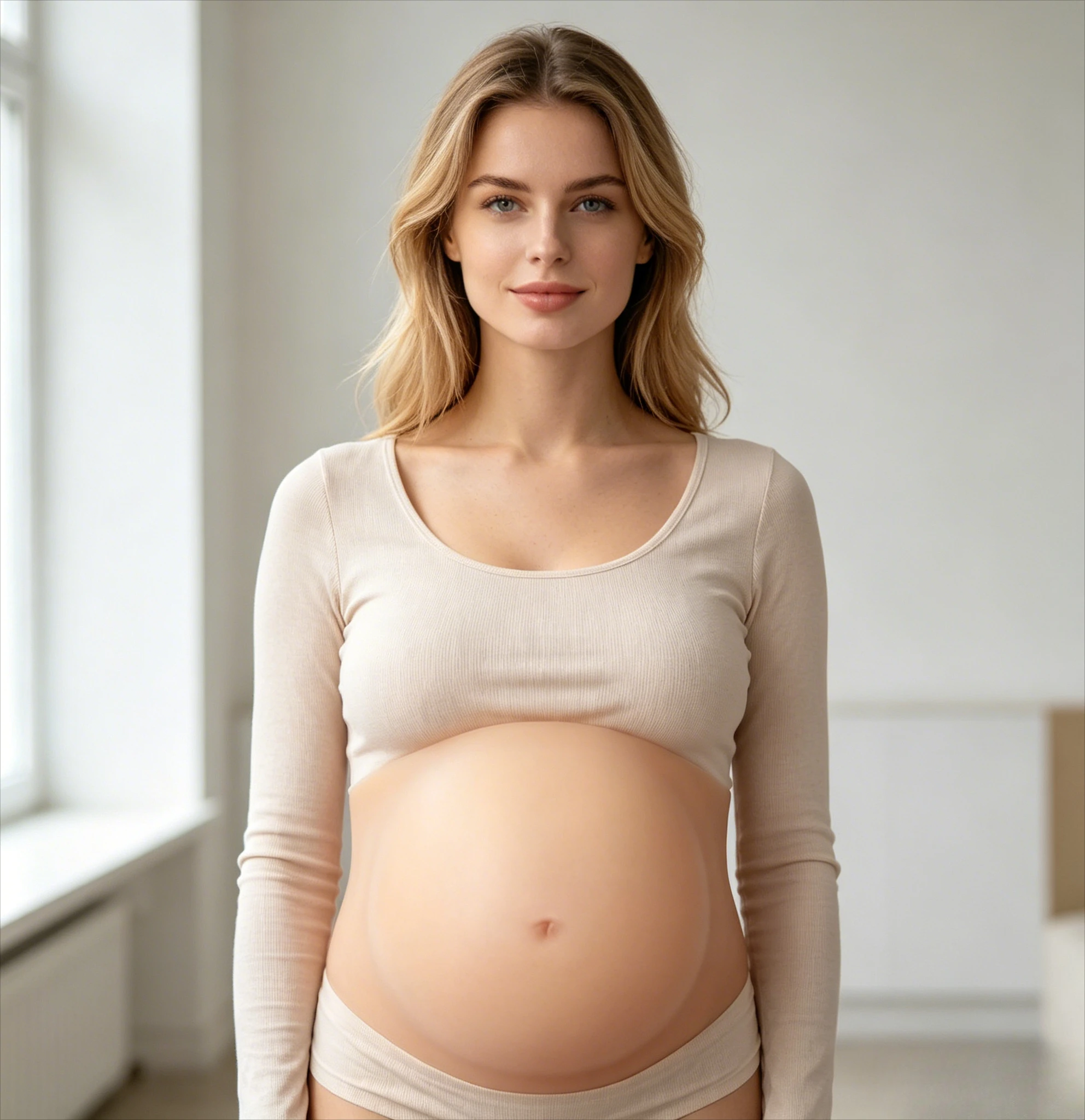 Faux ventre de grossesse en silicone respirant, accessoire de photographie pour le deuxième trimestre, pour travestissement