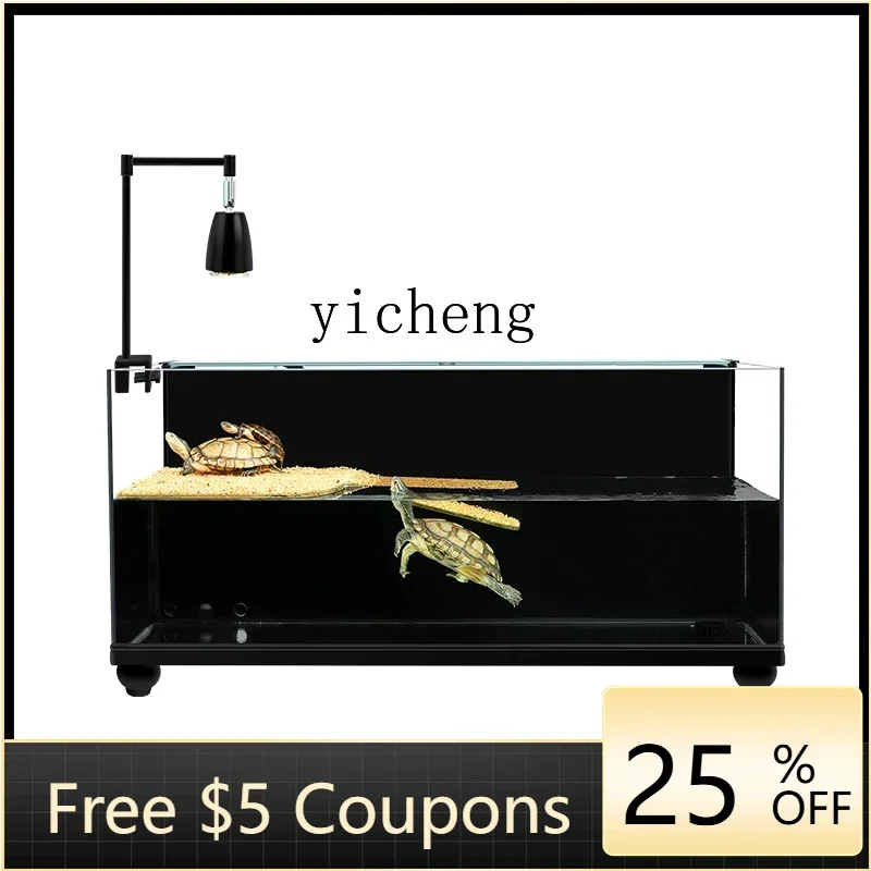 

YFY turtle tank with sunscreen villa back filter bottom drainage water-free household amphibious feeding tank
