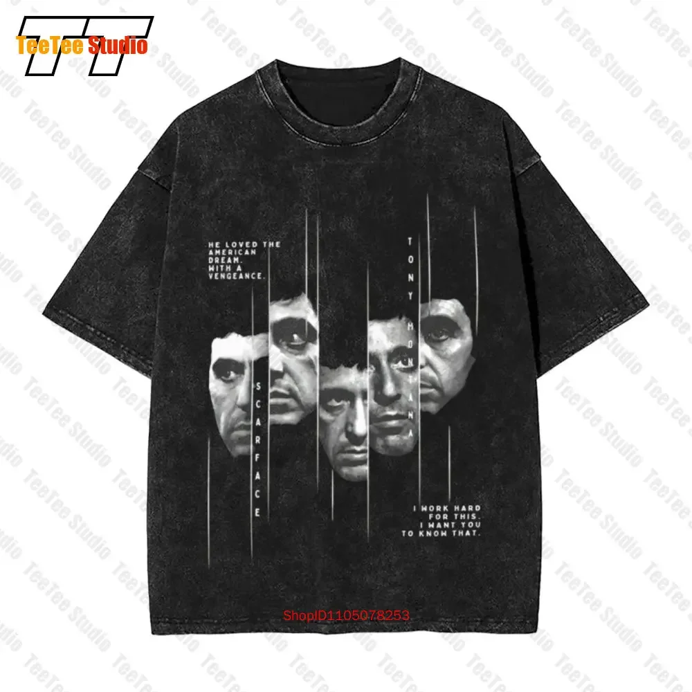 Scarface Tony Montana Sliced Over Size Man T-Shirt 729V
