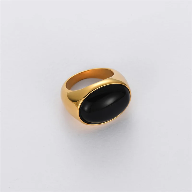 Fashion OL Black Agate Ring for Women Niche Design High-end Feel Light Luxury Trend Vintage Atmospheric Jewelry Accessories