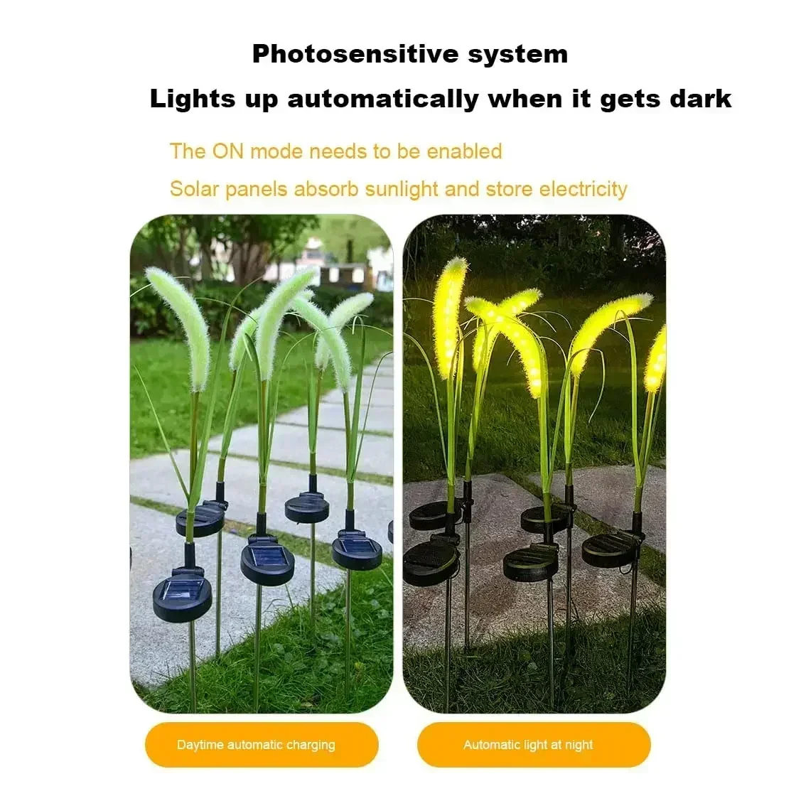 Setaria Viridis Garden Lawn Light Solar Powered LED Simulated Flower Outdoor Lamp Waterproof Decoration Courtyard Ground Lights