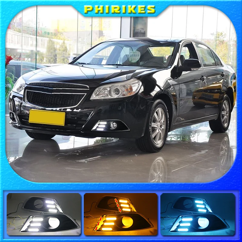 

2PCS White yellow blue LED Fog Lamps Daytime Running Light DRL for Chevrolet Epica 2013 2014