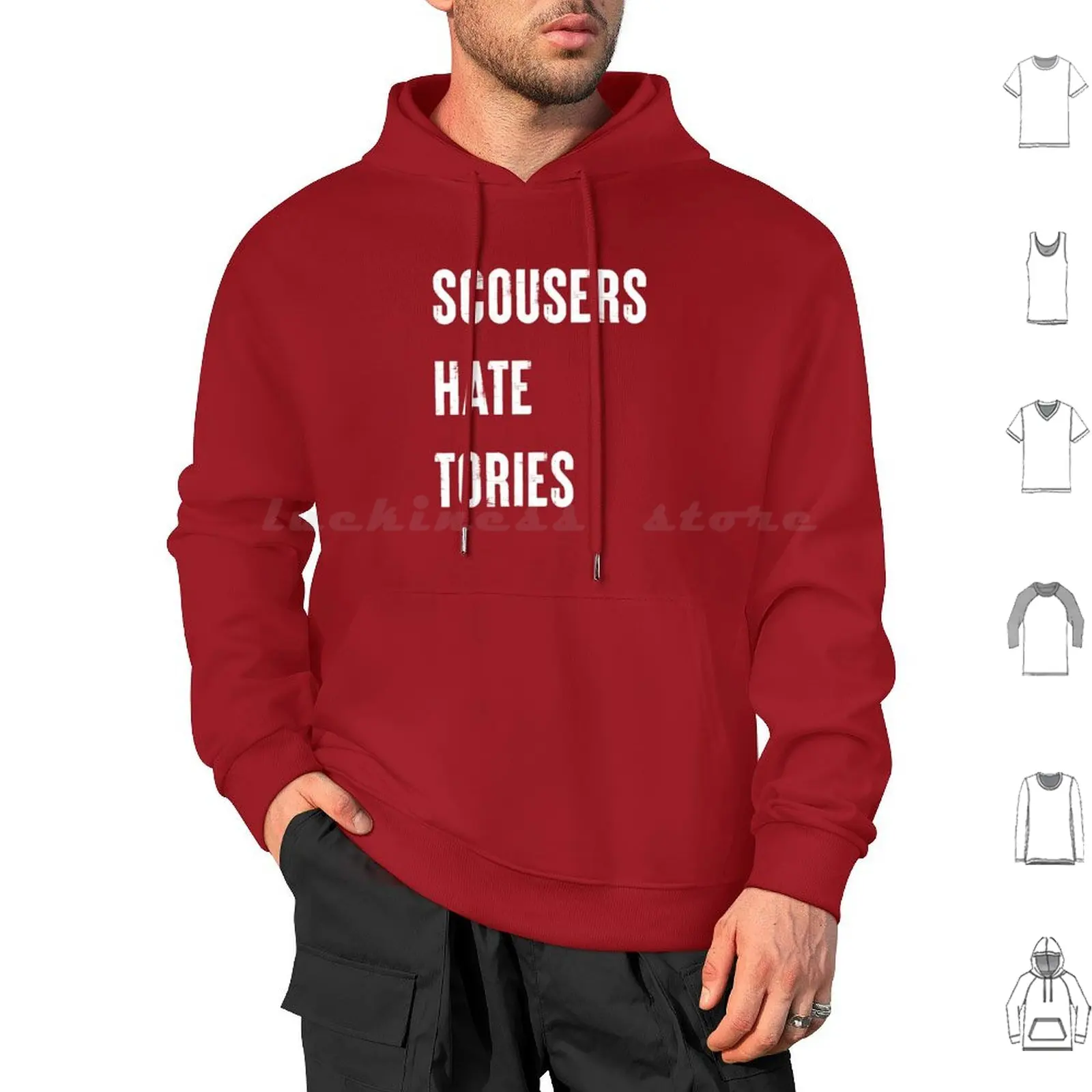 Scousers Hate Tories Hoodie cotton Long Sleeve Scouse Scousers Hate Tory Tories Conservatives Anti Tory Boris Bojo