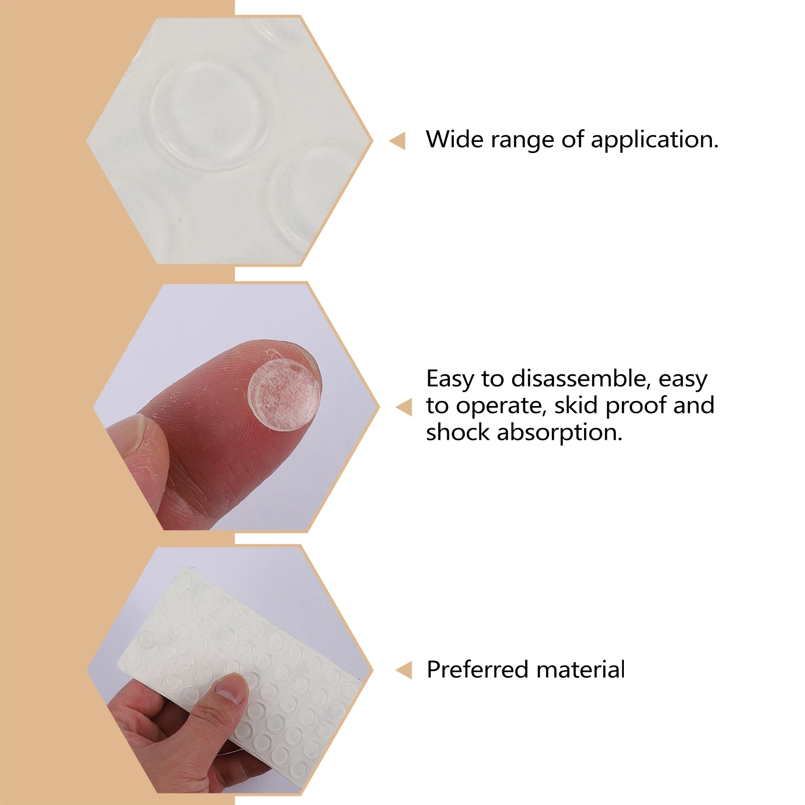 

100pcs Silicone Buffer Pads Furniture Door Bumpers Cabinet Protective Crash Transparent Anti Skid Dampening Long Lasting Easy