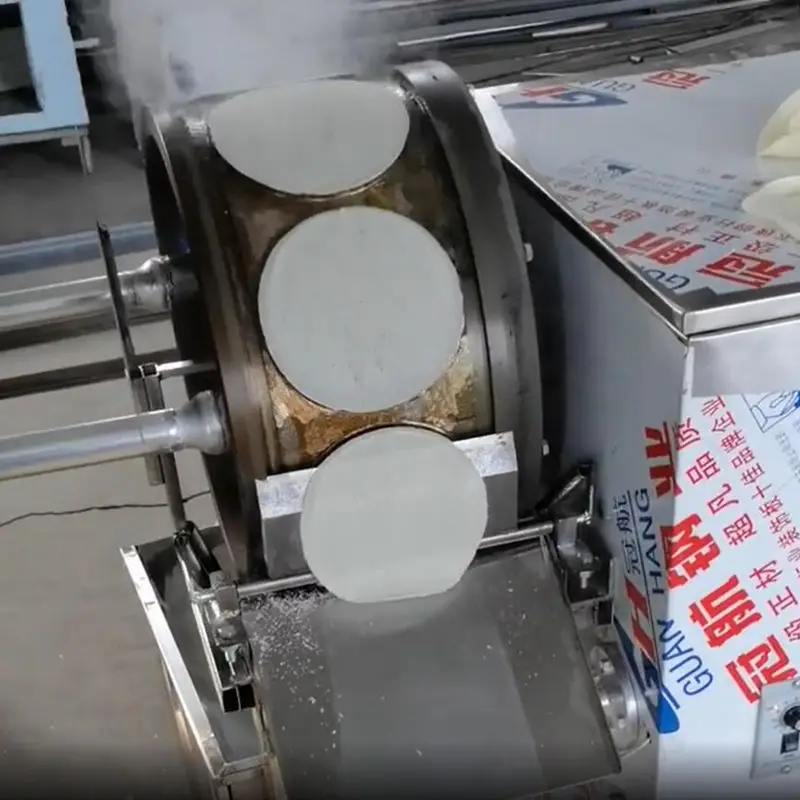 Automatic Dough Wrapper Making Machine Food Grade Dumpling Spring Roll Skin Maker Crepe Tortilla Chapati Machine