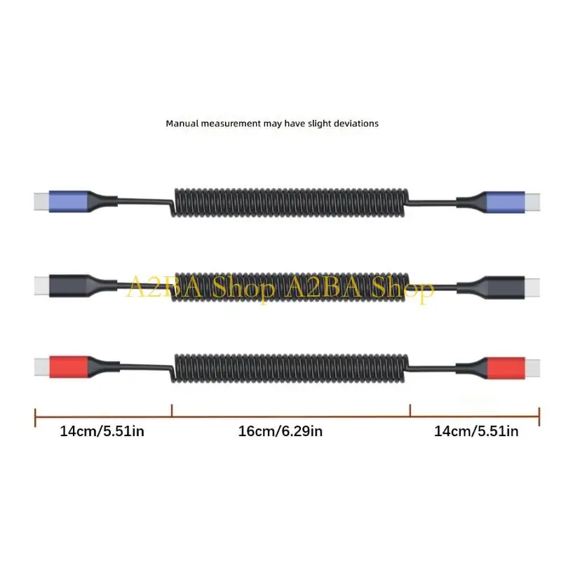 

A2BA USB C To USB C Scalable Cable PD60W Type C Fast Charging And 480Mbps Data Sync For Laptop Phone Tablets