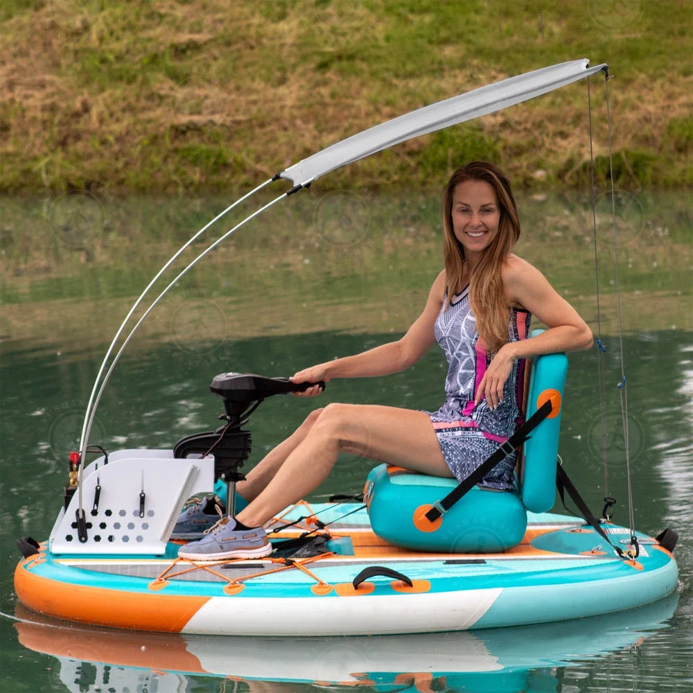 OEM Customized Single Seat Motorized Boat Small Round Drop Stitch Inflatable Fishing Motor Boat For River Lake